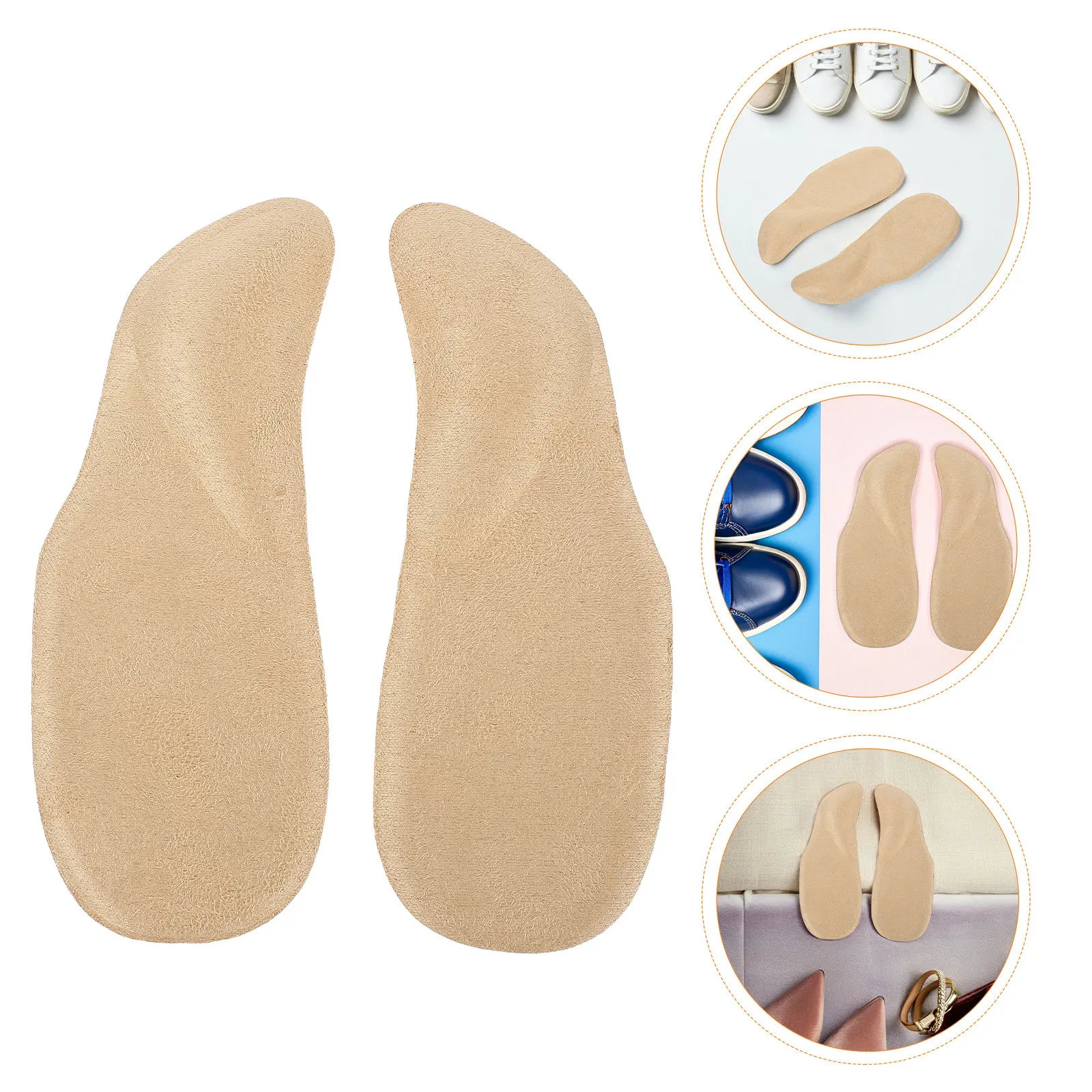 3 Pares de Plantillas Correctoras para Pie Plano, Soporte de Arco, Almohadillas de Gel para Talón, para Sandalias, Zapatos de Vestir y Tacones Altos, Insertos Cómodos para Mujer