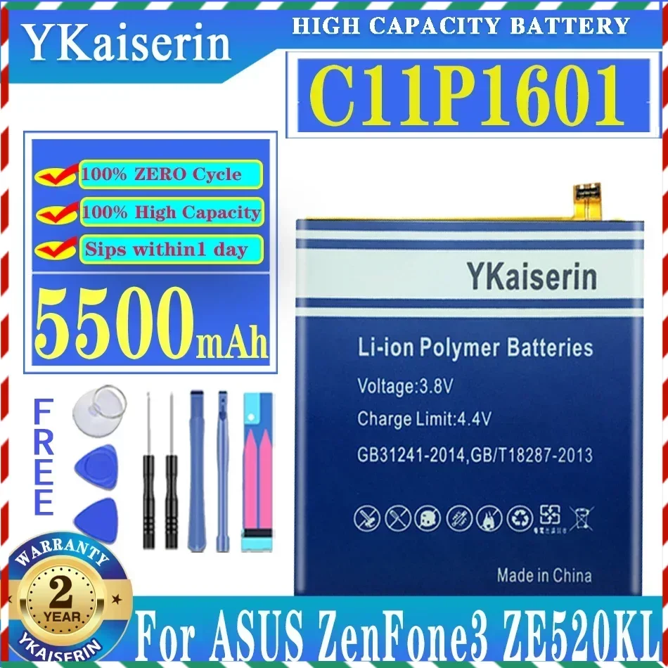 

5500mAh C11P1601 Replacement Battery for ASUS ZenFone 3 ZenFone3 ZE520KL Z017DA for ZenFone Live ZB501KL A007 Batteria