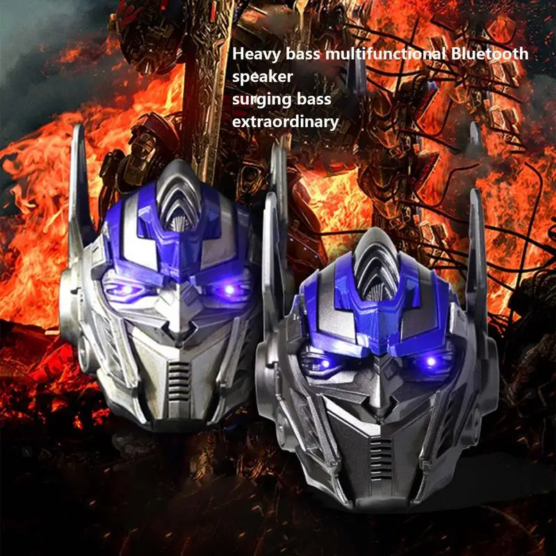 Creative Robot Head Wireless Speaker Mini Subwoofer Speaker FM Radio TF Card Portable Blutooth Speaker Best Gift For Kid