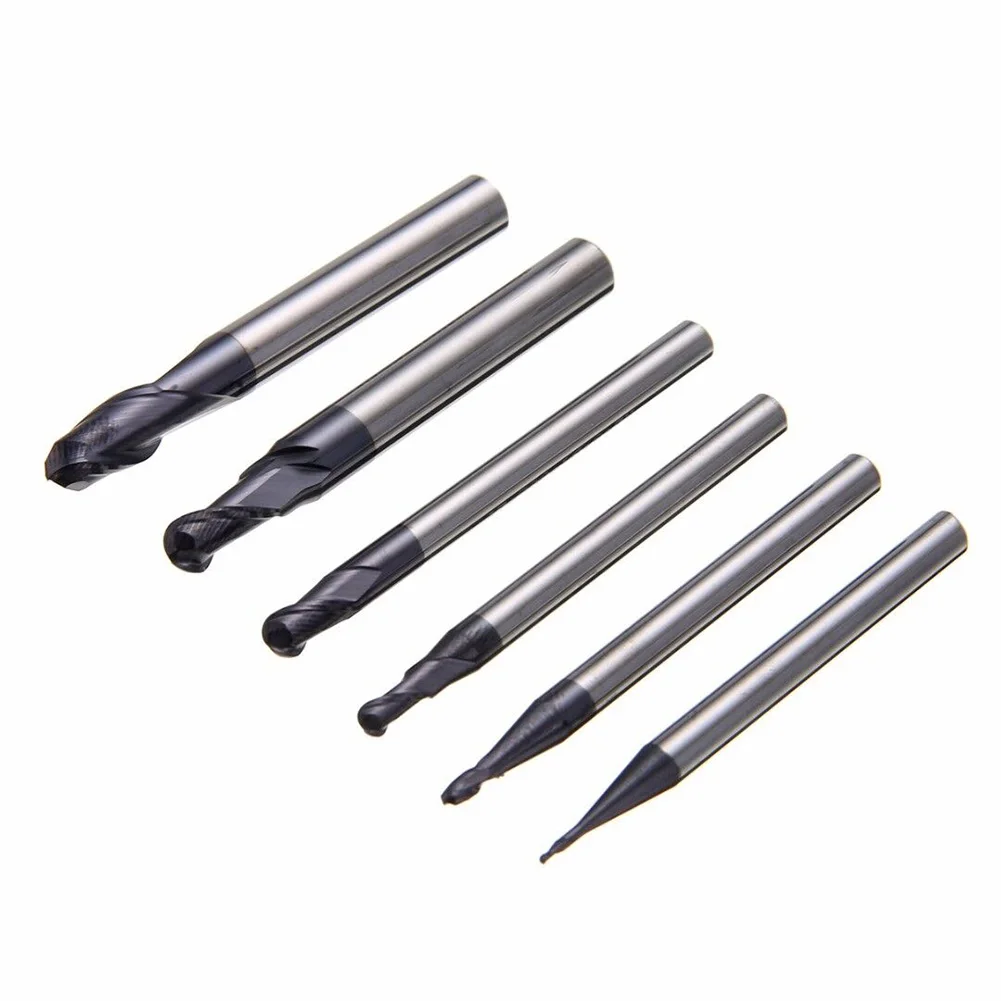 1set Ball End Mills Carbide 2 Flutes Ball Nose End Mill CNC Tool Set R0.5 Hingga 3.0MM High-performance Milling Cutter
