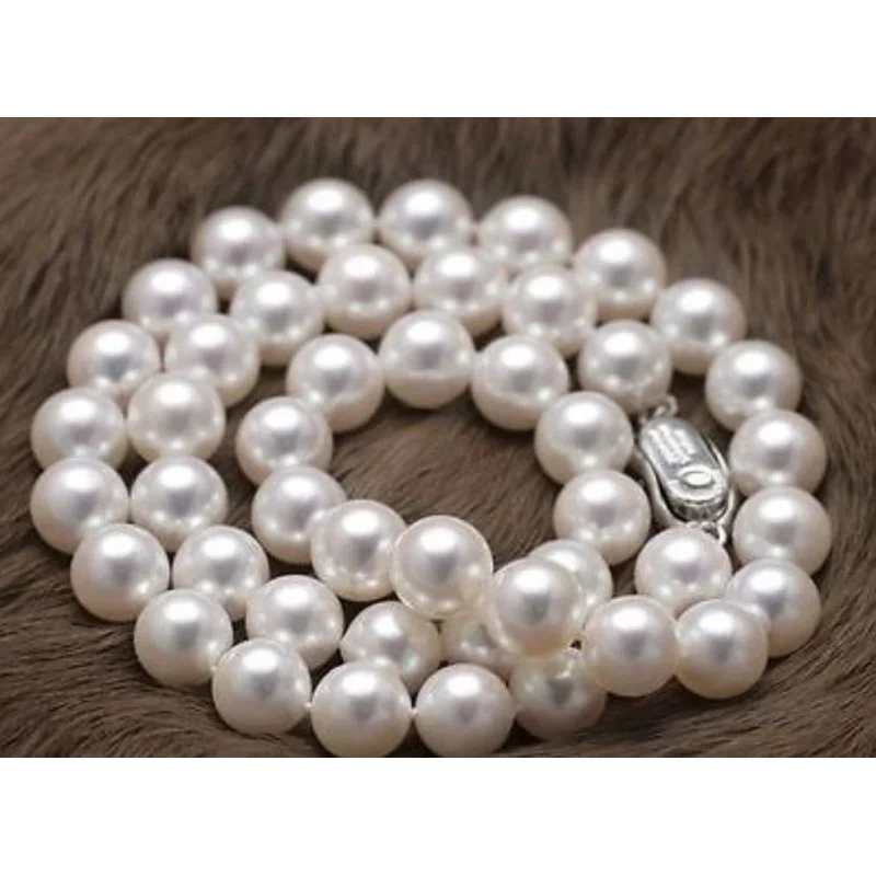 

10-11mm AAA+ natural south sea white pearl nelace 18inch