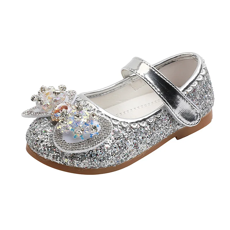 Zapatos NiñaGirl Princess Shoe Spring New Cartoon Child Leather Shoes Sequins Mary Jane Shoe Cartoon Girl Shoes Kid Shoes Lolita