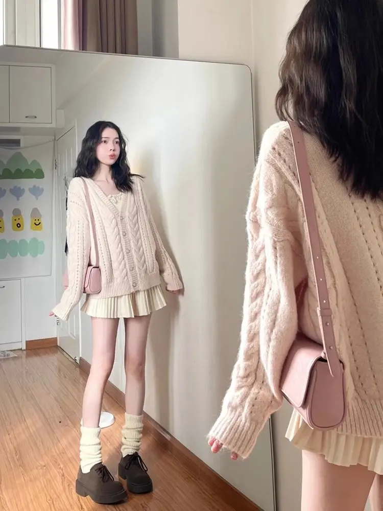 

Sweaters Jumpers Cardigans Womens Cardigan Woman Winter Rock Concert Metallic Thread Fit Urban Street Alternative Thick Slim Ins