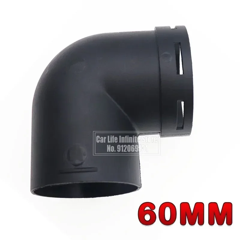 42/60/75/90mm Car Air Heater Ducting Pipe Elbow Outle Black Plastic Connector For Webasto Eberspaecher Parking Heater Accessory