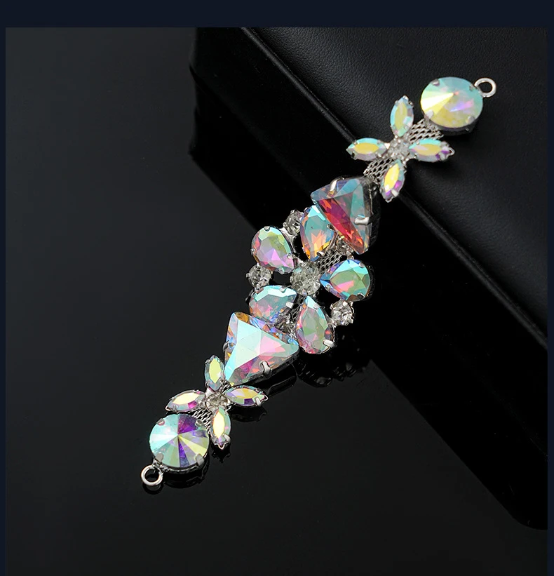 5 Stück Strass-Dekoration Kristall-Diamant-Accessoires DIY-Handwerk Hochzeits-Abendkleid Funkelnde Strass-Nähzubehörteile – Detail 3