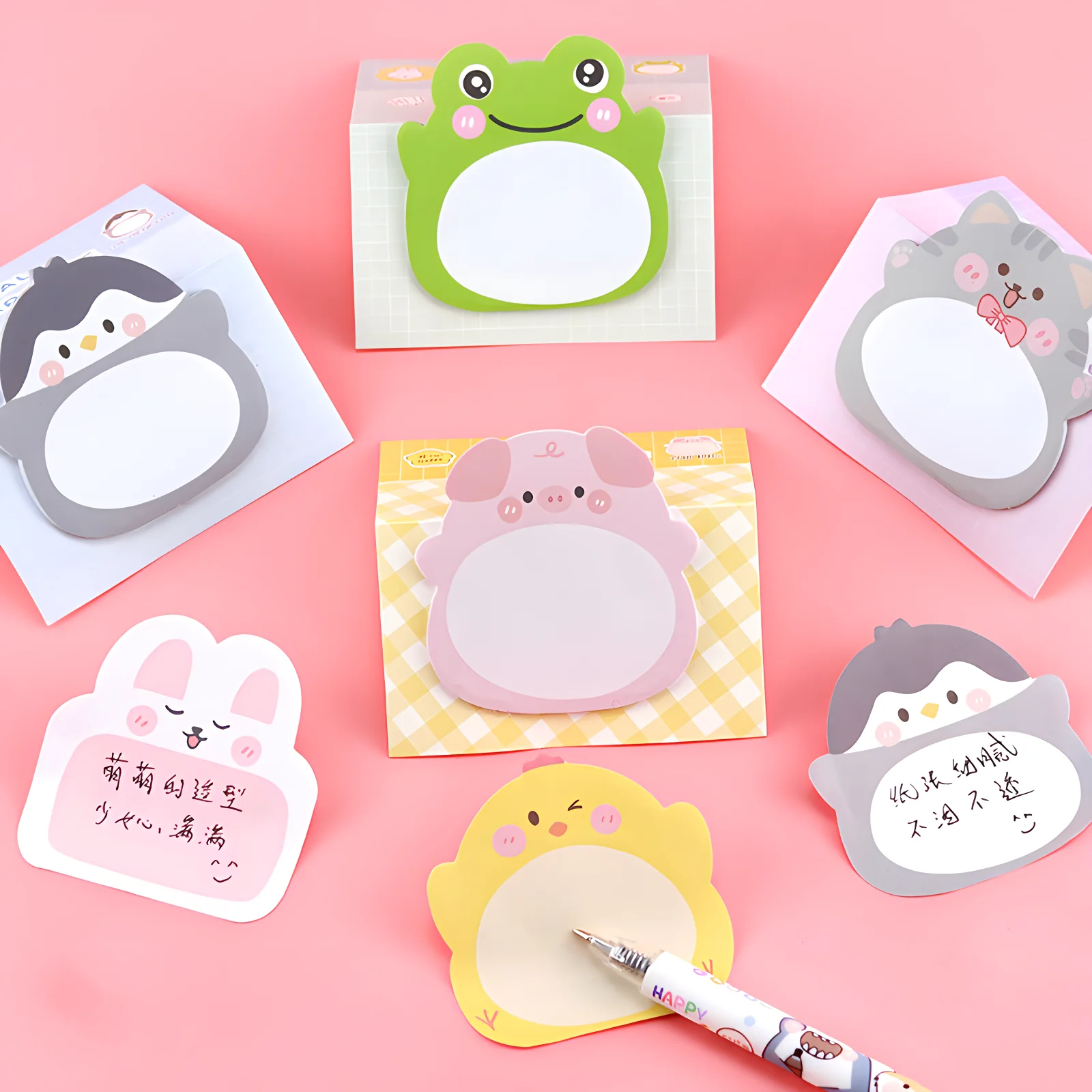 

Cartoon Funny Cute Sticky Notes Animal Cat Frog Pig Bear Rabbit Memo Pad Post Notepad Girls Kids Stationery Index Tab Check List