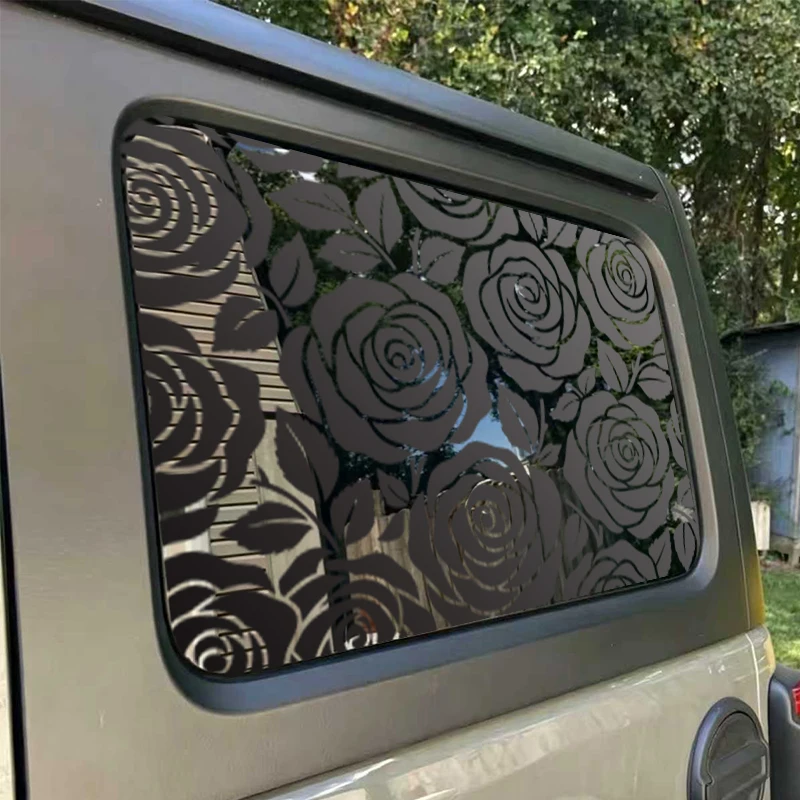 

A Pair Roses Flower Universal Car Sticker Rear Hardtop Window Decoration Exterior Accessories Vehicles Waterproof Vinyl Decals
