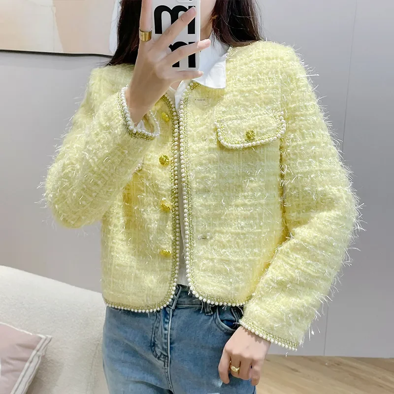 

2023 Autumn Winter High Quality Small Fragrance loose Jacket For Women Streetwear Woolen Coat Outerwear chamarras para mujeres