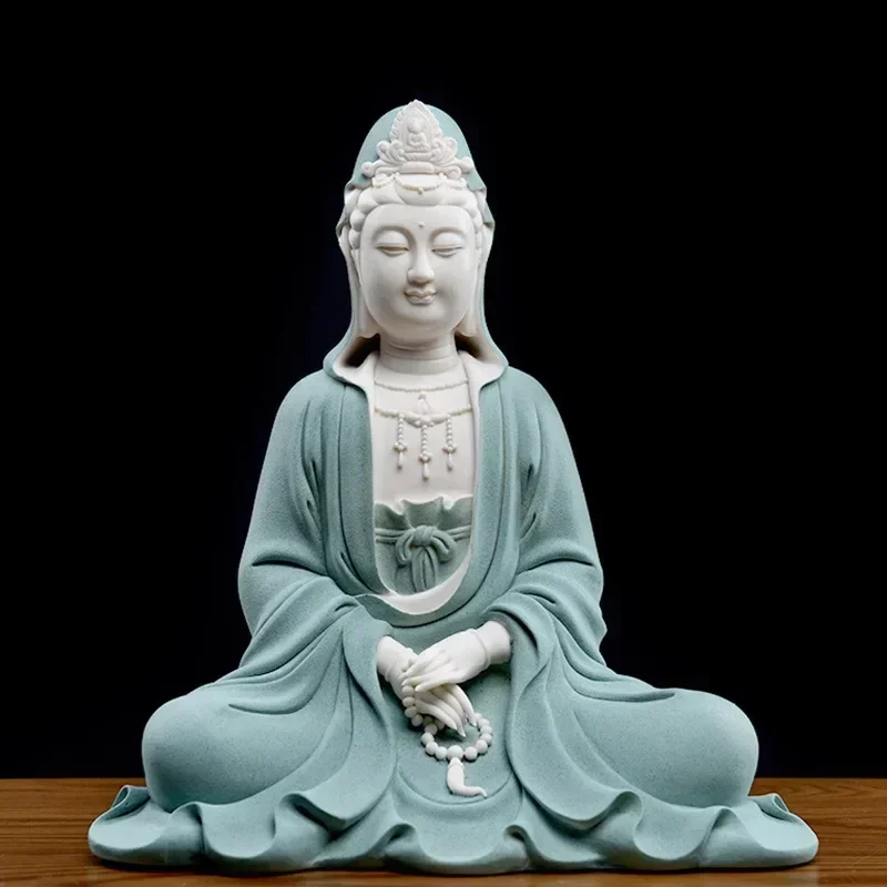 Ceramic Jing Si Guan Yin sculpture statue Large-size handmade three-dimensional sculpture High-end home decoration accessories