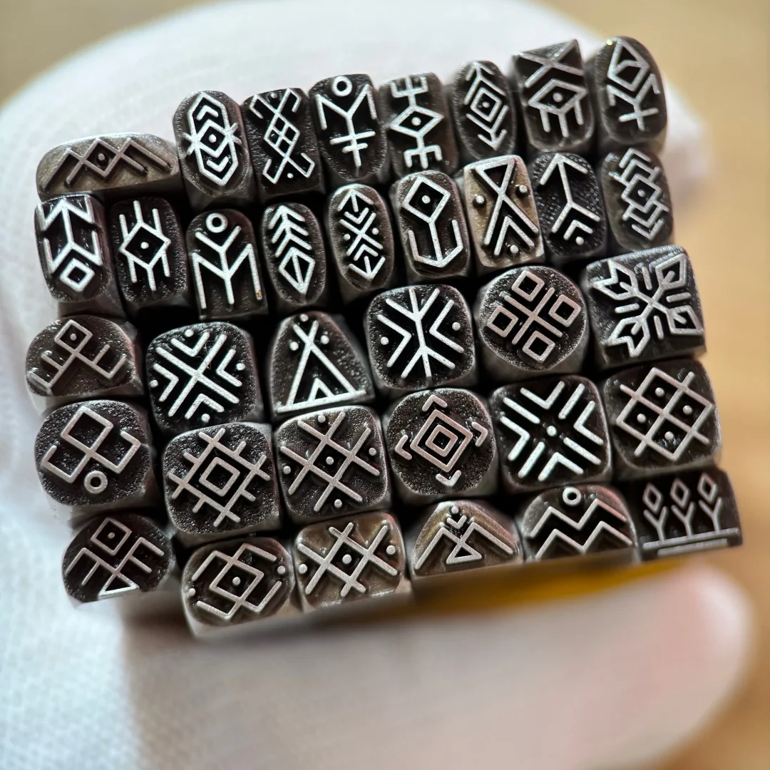 NO.1-NO.18 Vintage Symbol Logo Metal Stamps Jewelry Marking Punch Steel Stamper Leather Silver Gold Pattern Pressing Craft - view 2
