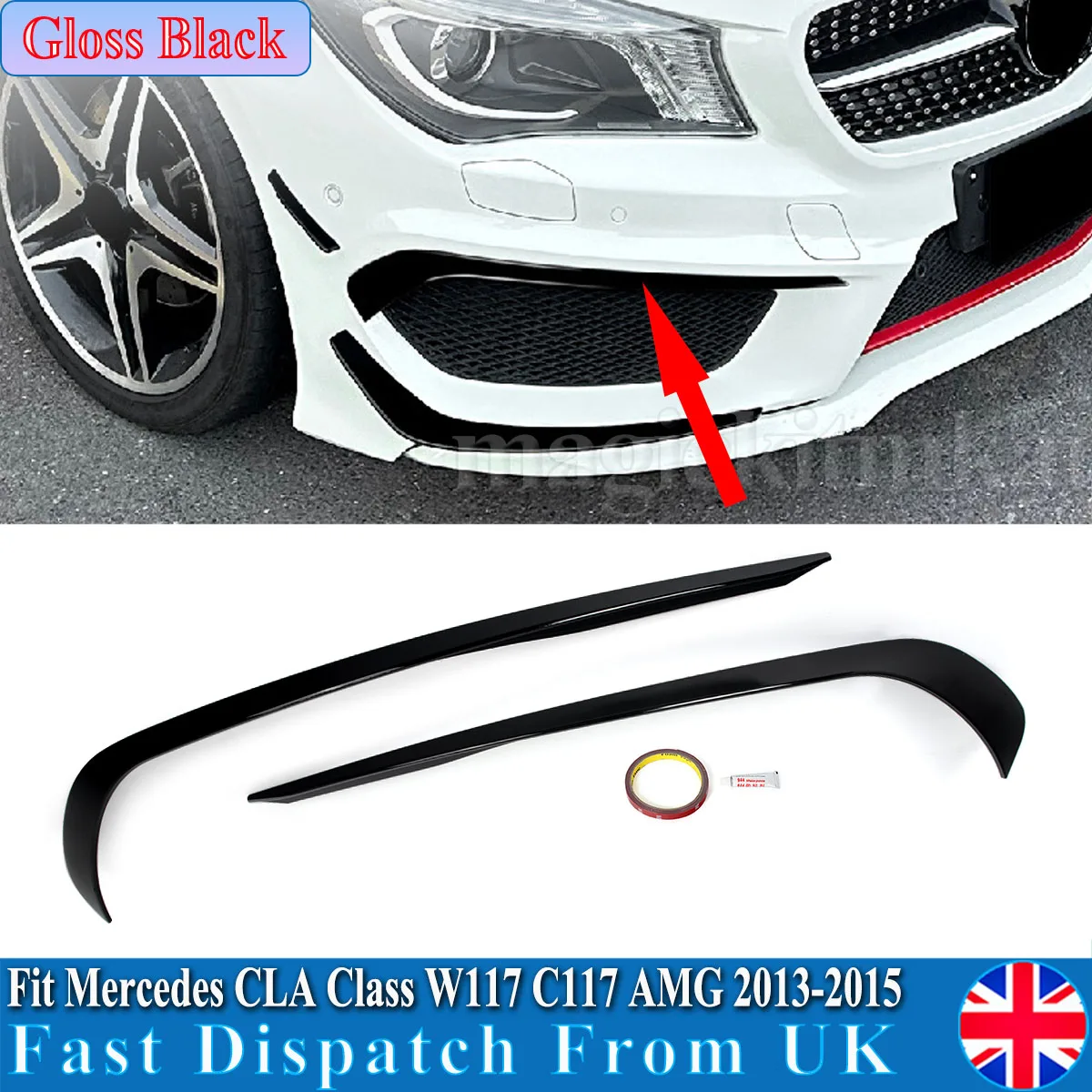 

Front Bumper Fog Light Air Vent Trims For Mercedes-Benz W117 CLA180 CLA200 CLA250 Fog Light Eyebrow Trim 2013 2014 2015 2016-18