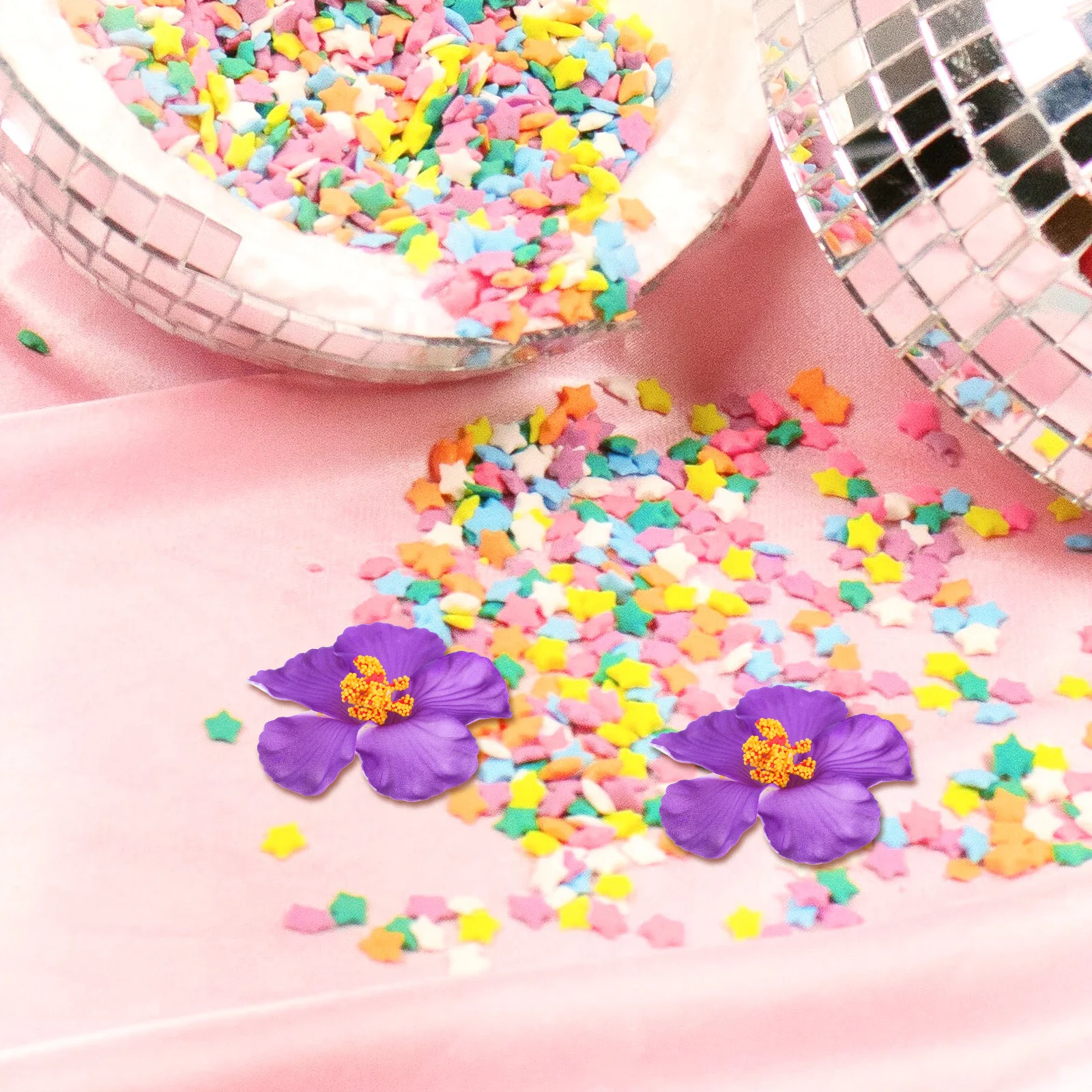 

10pcs Hawaiian Hibiscus Artificial Flowers Decorative Faux Floral Party Tropical Fake Flower Heads Long-Lasting Vibrant