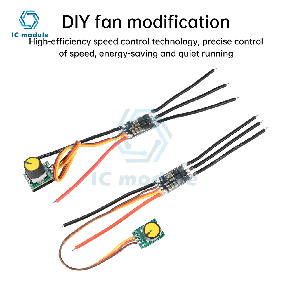

DC7.4-12.6V Two-way Brushless ESC DIY fan modification 20-30A Brushless Motor Driver DC Motor Drive Board for Electric Drill