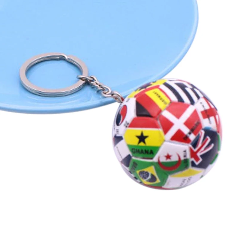 New Multinational Flag Football Key Chain France Spain Flag Soccer Pendant KeyChains Fan Souvenirs Bag Backpack Accessories Gift