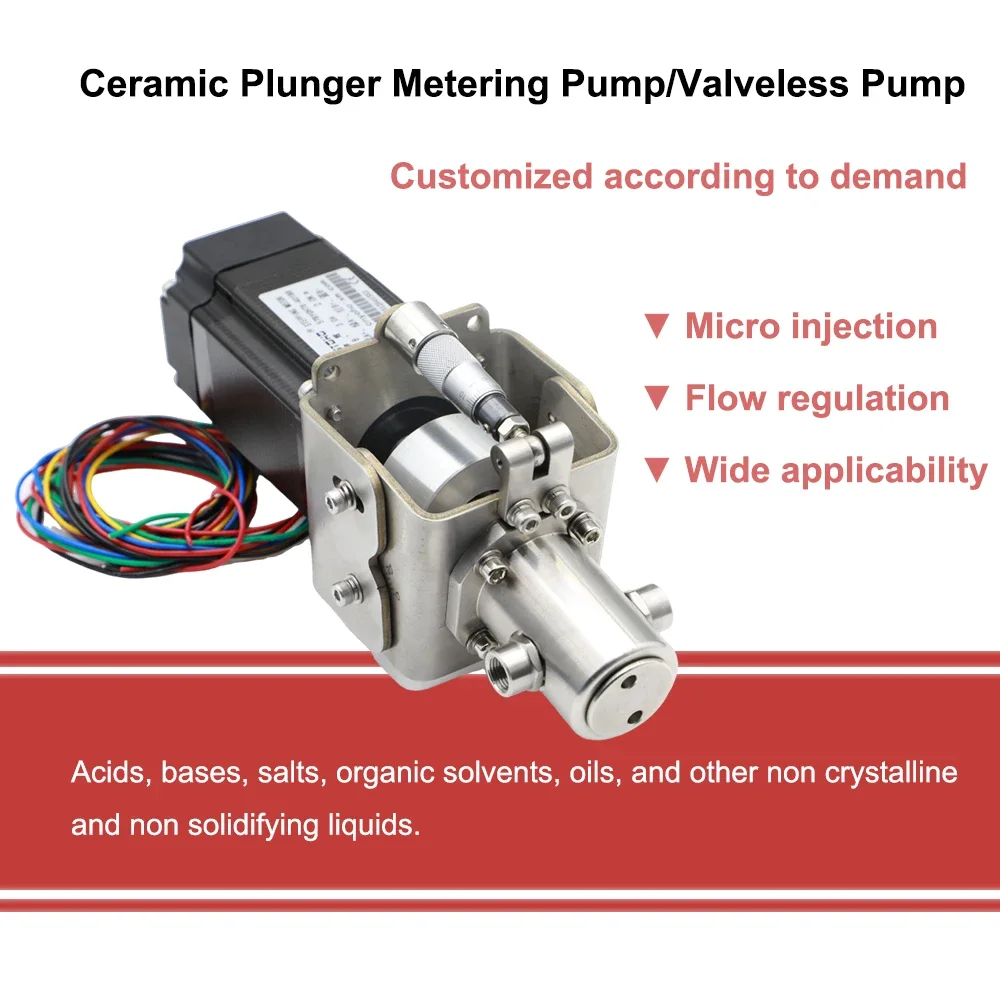 Micro addition quantitative filling Valveless plunger pump Adjustable dosing Ceramic liquid injection metering pump