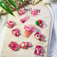 no.53 20/40pcs Nail ornament resin bear cute three-dimensional cartoon nail ornament mix random hair