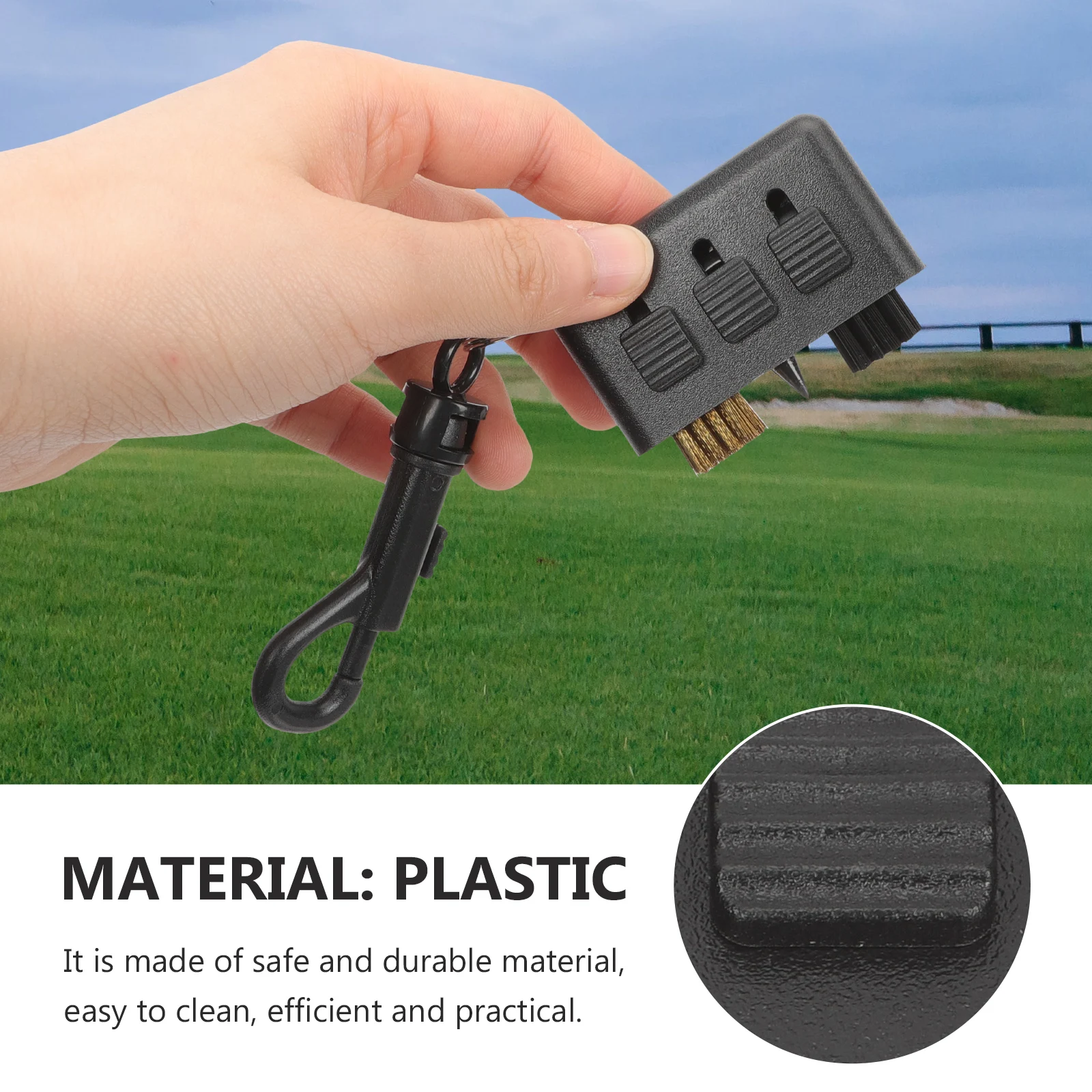 2 Pcs Golf Club Cleaning Brush Plastic Groove Cleaner Tool Supplies Kit Easy Clean Durable Hook Design Golf Bag Attachment Shoe