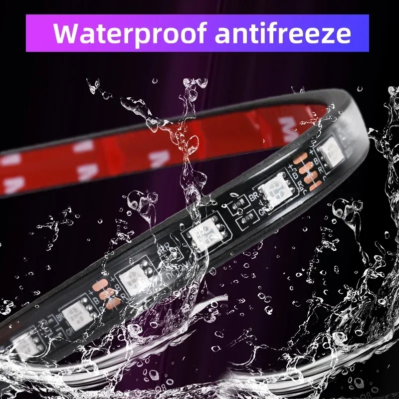 12 فولت محركات السيارات مصباح ديكور مقاوم للماء APP LED RGB اللون سيارة الإضاءة شريط مرن ضوء دراجة نارية الملحقات