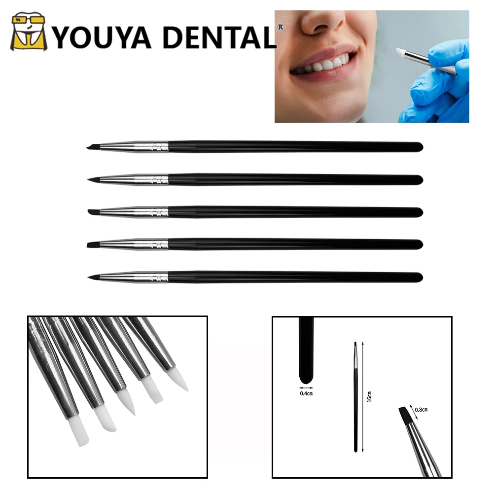 

5Pcs Dental Resin Brush Pens Silicone Nails Brushes Dentistry Composite Cement Porcelain Teeth Tool Aesthetic Pen Dentistry