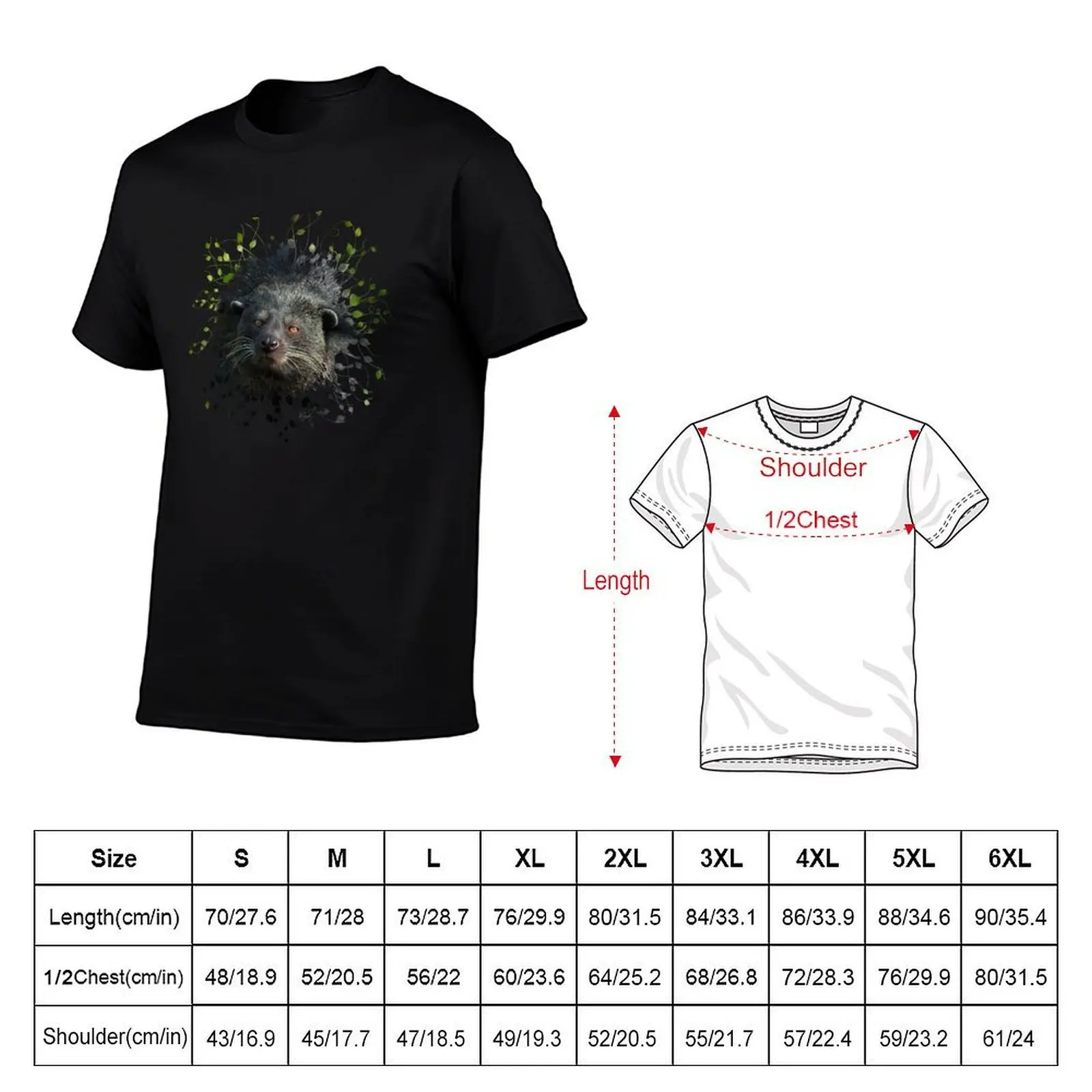 Binturong Looking Through The Leaves T-Shirt t shirts for man cotton funny t shirts for man cotton soft T-Shirt