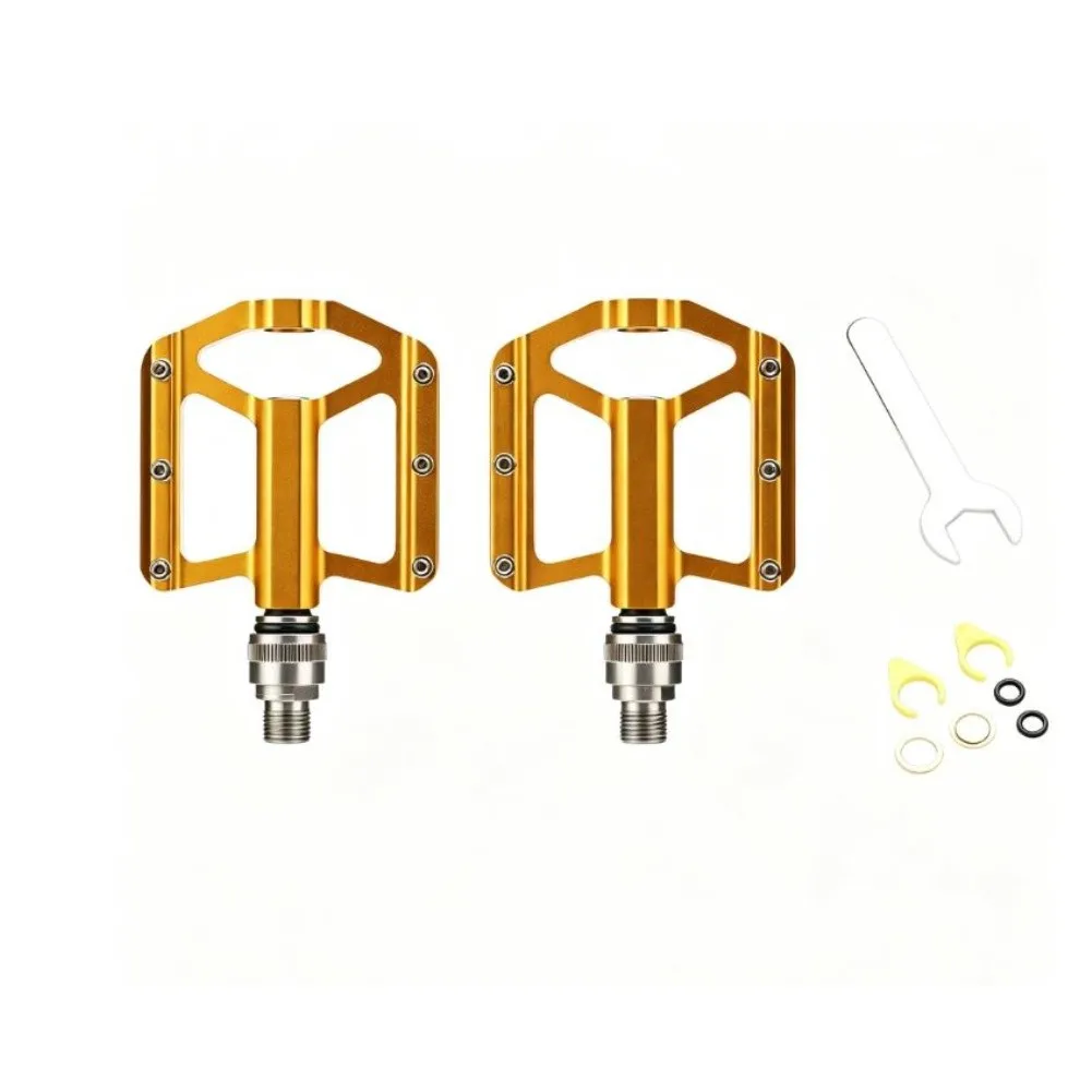Foldable Bike Pedals Featuring Hollow Design for Sealed Bearings and Three-Bearing System for Efficient Power Transfer