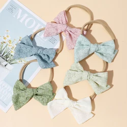 6Pcs/lot Baby Accessories For Newborn Toddler Kids Baby Girl Boy Hair Band Soft Nylon Hair Rope Bow Elastic Hair Accessories Se