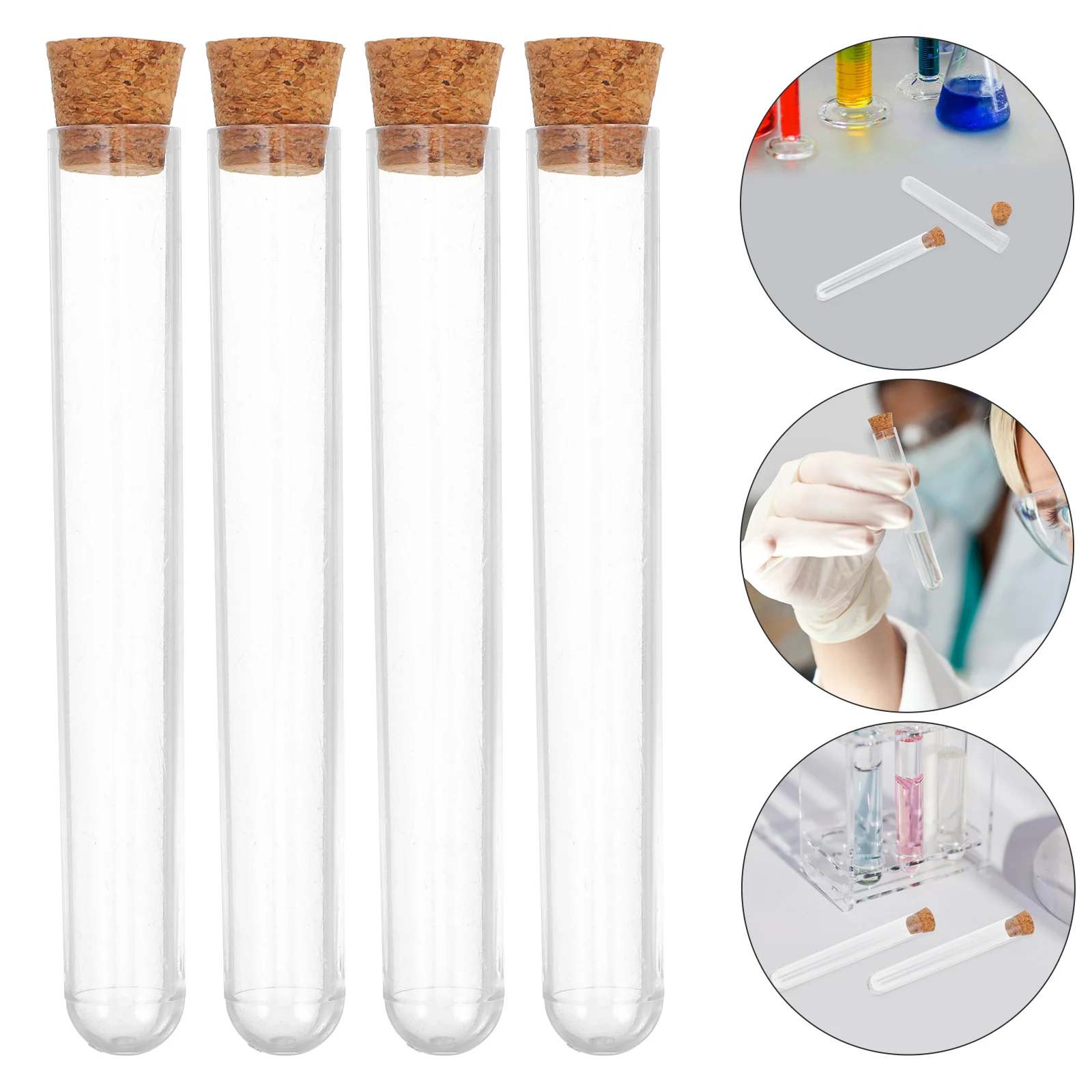 

50 Pcs Bottled Test Tube Laboratory Bubble Plant Propagation Tubes Confections Plastic Child Clear Storage