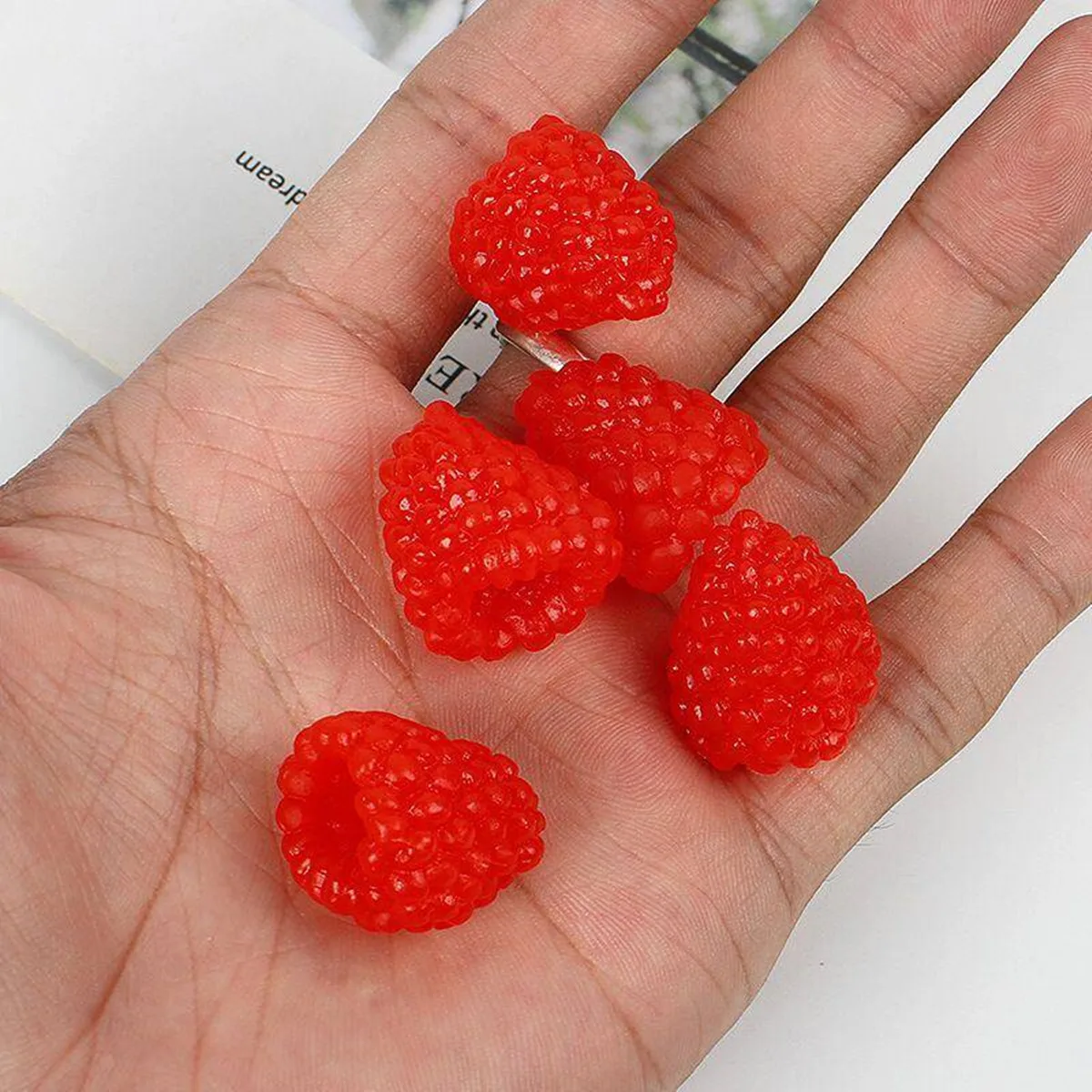 10 Stück Künstliche Himbeer- und Brombeer-Sets, Realistische Fruchtmodelle, Fotografie-Requisiten, DIY-Basteleien, Tortendekoration H – Detail 10
