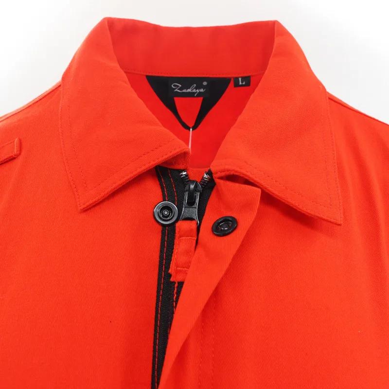 Men Work Uniforms Hi Vis Coveralls Workwear Safety Reflective Tapes Orange Workwear Workshop Mechanical Working Coveralls