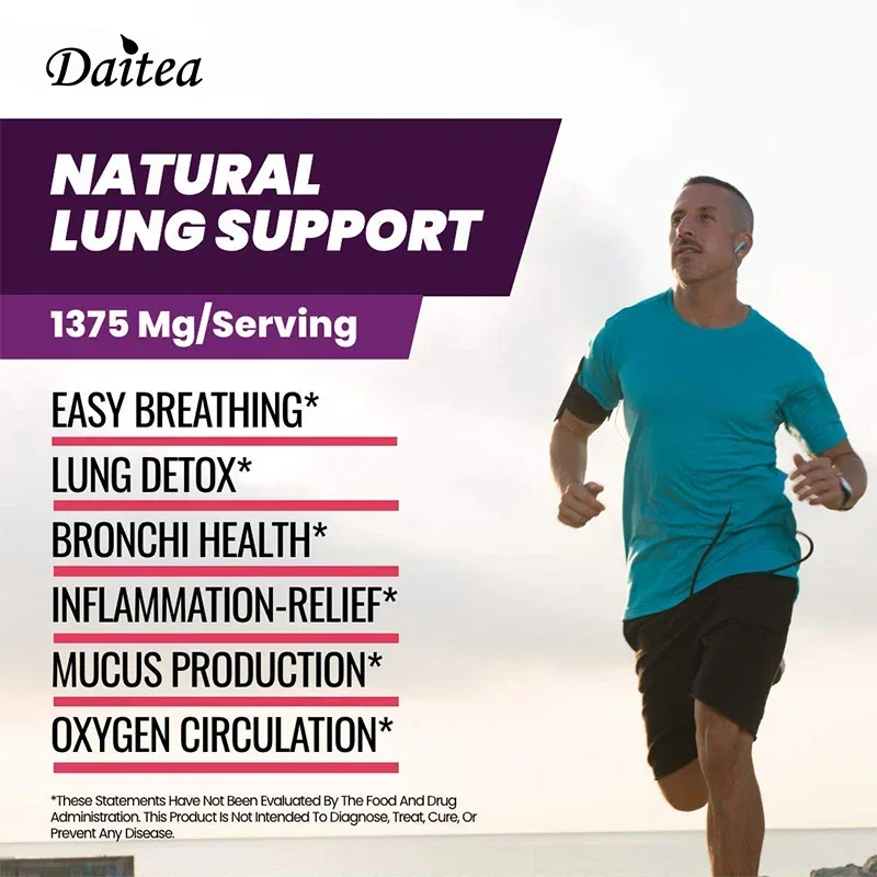 Lung Detox and Cleanse - Lung Support Supplement - with Vitamin C, Quercetin, Mullein Leaf for Respiratory Health