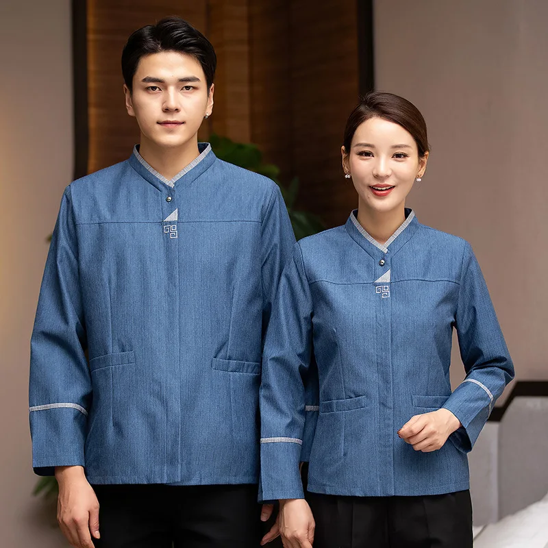 Cleaning Work Long Sleeve Autumn and Winter Clothes Female Hotel Guest Room Cleaner Aunt Property PA Uniform New