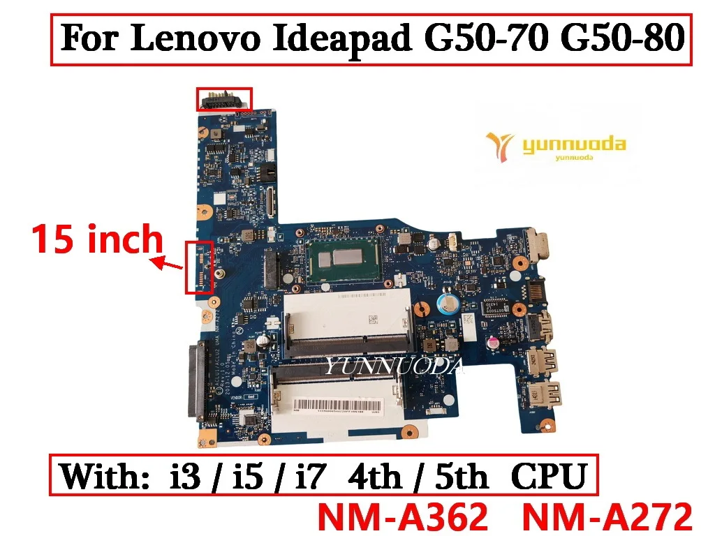 Imagem -02 - Placa-mãe Portátil para Lenovo Ideapad Nm-a362 Nm-a272 G4070 G4080 G50-70 G5090 i3 i5 i7 Cpu Aclu1 Aclu2 Aclu3 Aclu4