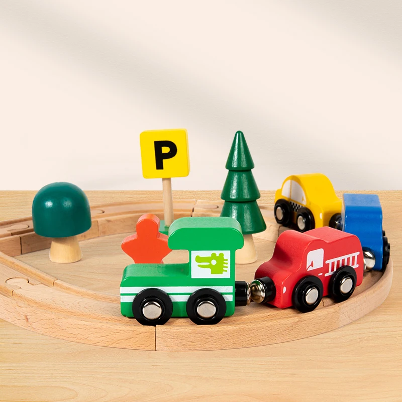 قطار المسار الخشبي للأطفال، مكعبات بناء تعليمية، ألعاب معرفية للأطفال، ألعاب الطاولة