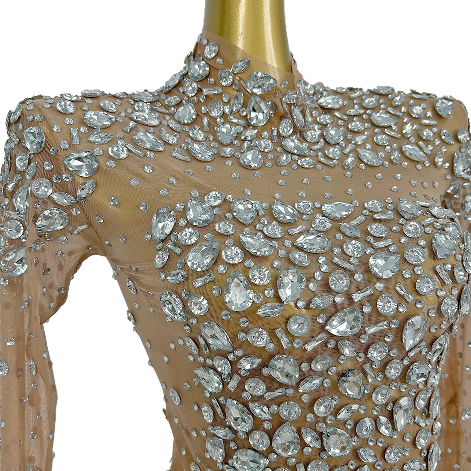 

Cuixingyumao Elegant Woman Dinner Gowns Silver Diamond See Through Mesh Feather Long Dress Birthday Wedding Cocktail Dress