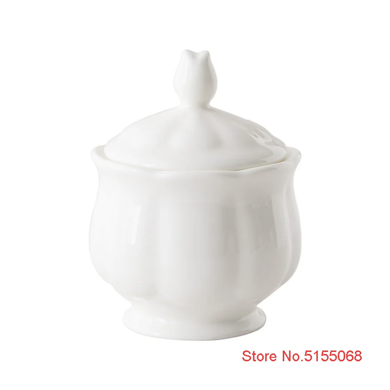 British Court Style Lotus Flower Cube Sugar Bowl, Cafe, Restaurant, Coffee Tool, Coffeeware, Lump Sugar Container, Jar Pot, Sucr