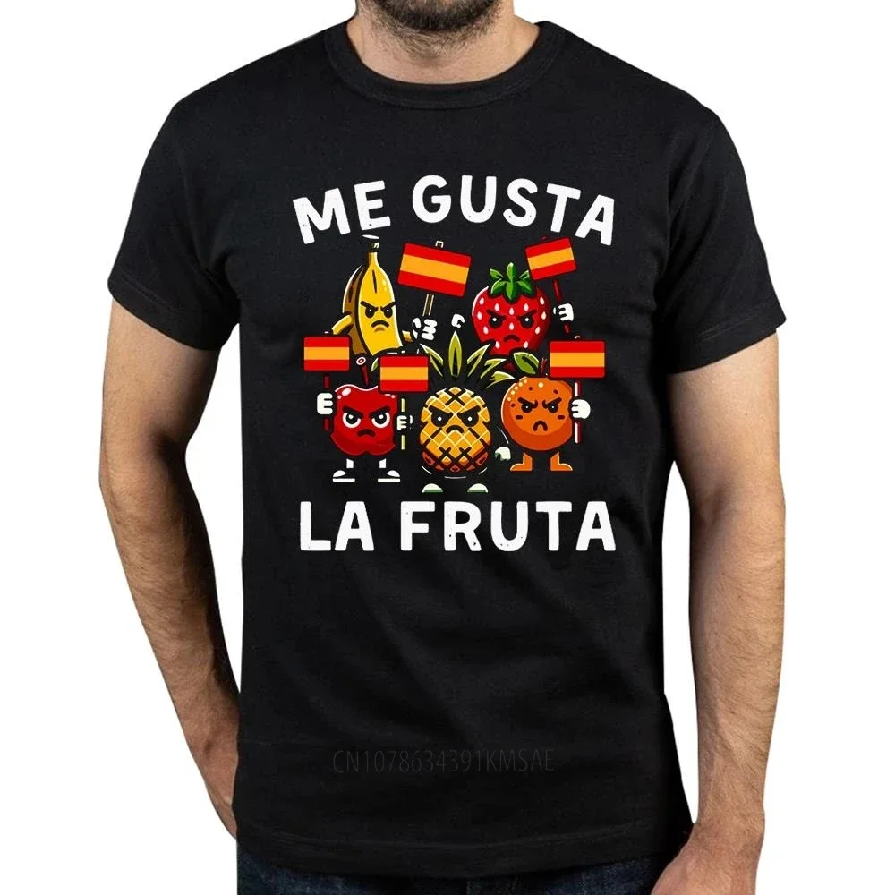 Me Gusta Fruta T Shirt I Like Fruits Spanish Meme Camiseta Cotton Soft Unisex O-neck T-shirt for Men Women EU Size Top Tees