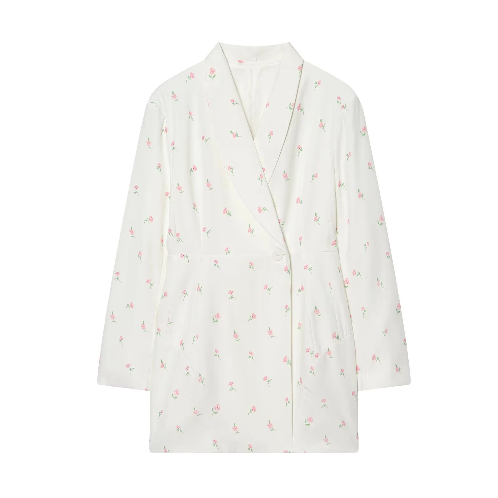 Odzież damska w stylu europejskim i amerykańskim, nowa kolekcja 2025, modny, uniwersalny, drukowany komplet z długim rękawem, wyszczuplający talię.