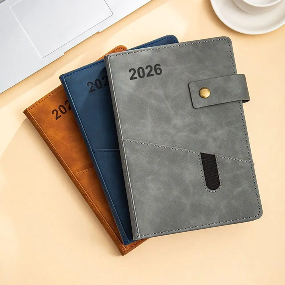 Bloc-notes planificateur d'agenda 2026 résistant à l'usure, marque-page, carnet de planification efficace pour 365 jours, planificateur de travail de bureau portable et simple.