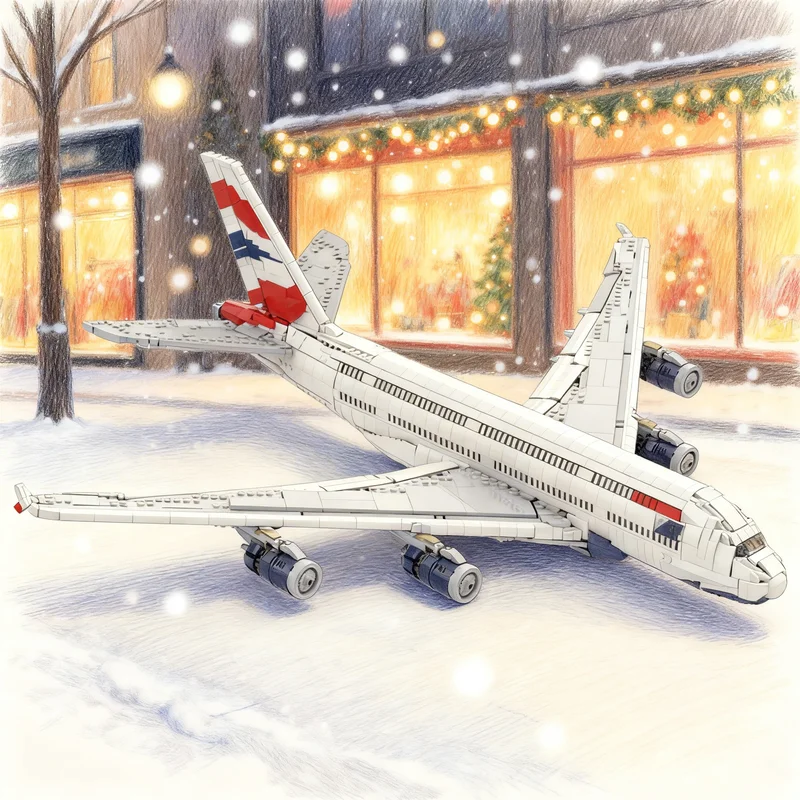

3783 детали MOC Конструктор British Airways Airbus Creator Expert: Креативный подарок для взрослых, модель для сборки, декор для демонстрации, премиум-класс