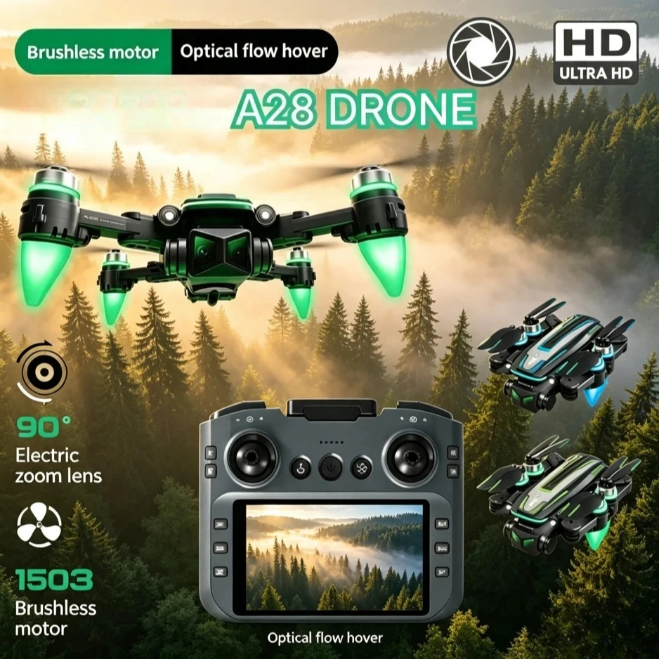 Original A28 Drone Foldable GPS 4K 8K HD Dual Camera 5G FPV Obstacle Avoidance Optical Flow One Key Takeoff RC Drone