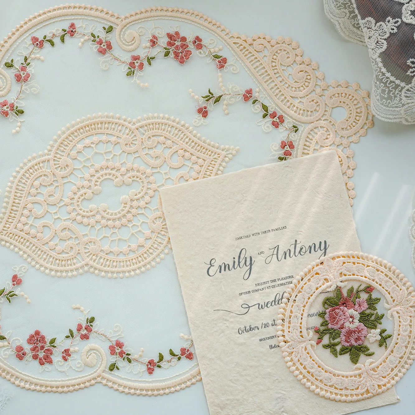 INS Vintage Embroidery Lace Coaster Bowl Mat Photo Background Props Cover Cloth Decorative Placemat Photography Props