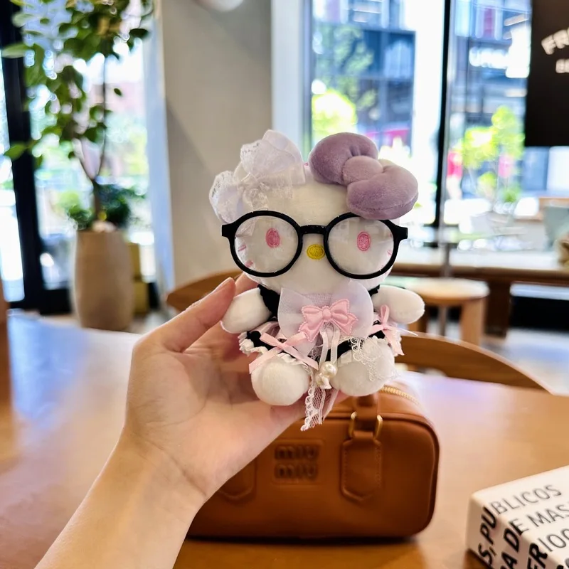 

аниме Hello Kitty Брелок милый украшение Подвеска для школьной сумки С очками Мягкие игрушки Мягкая плюшевая кукла Аксессуары Праздничные подарки