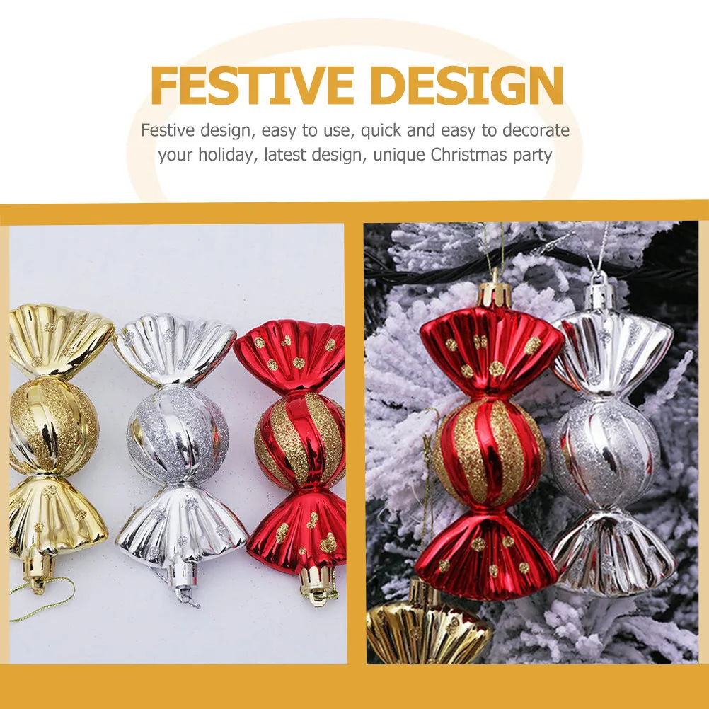 

Набор из 15 рождественских подвесных украшений: креативные конфетные подвески для елки, декор для дома и вечеринок, праздничные украшения