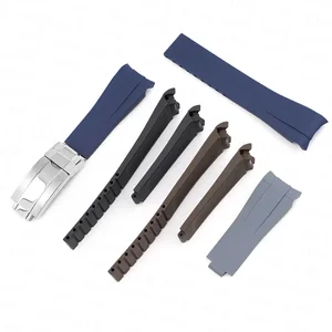 Vòng đeo tay cao su không thấm nước cho đồng hồ, đầu cong của TPU, vòng đeo tay thay thế, Rolex, GMT, Daytona, Submariner, Omega X, Swatch, Moonswatch, 20 mm 10 Đồng hồ sòng bạc bán hàng chính - №9