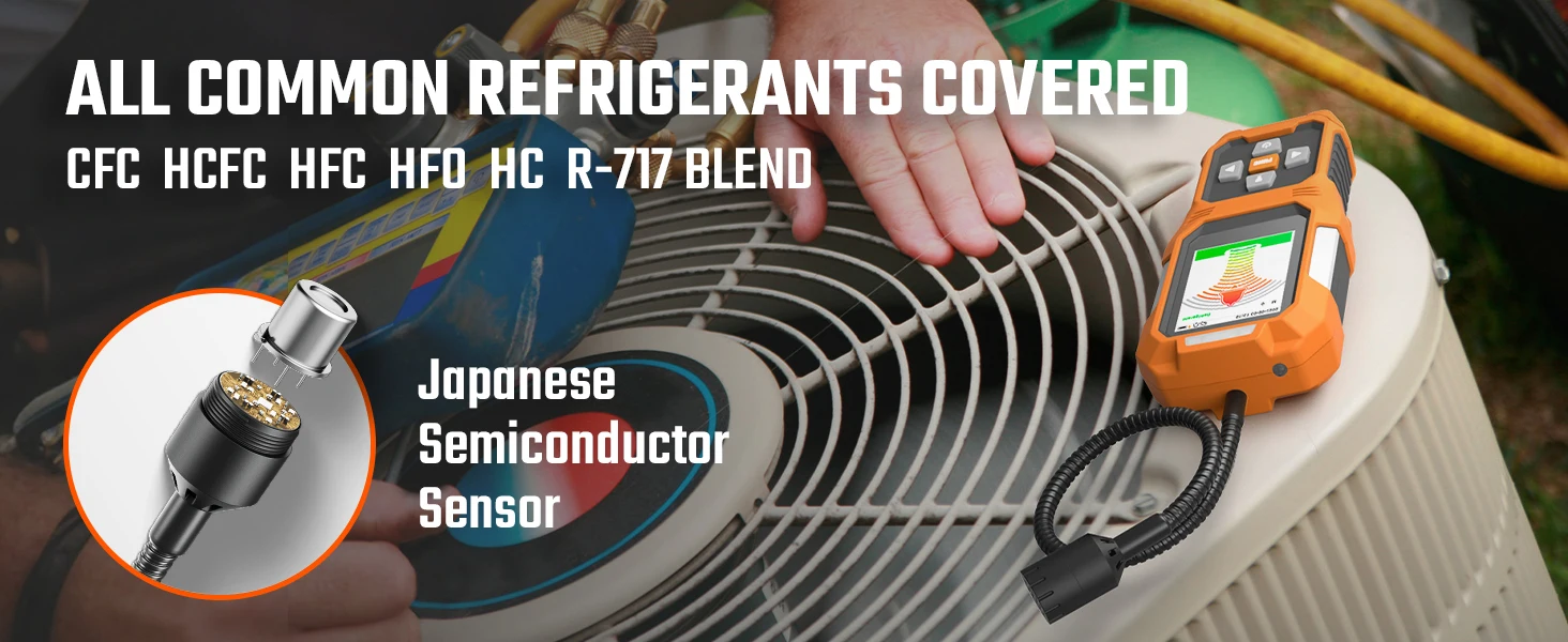 냉매 누출 감지기 HVAC 프레온 누출 감지기 3가지 모드 알람 에어컨 감지기 CFCs HCFCs HFCs HFOs HCs용
