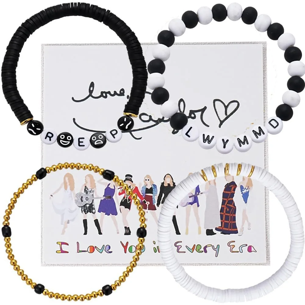 INS, superventas, pulsera con cuentas de semillas coloridas bohemias con letras Taylor, pulseras Fearless Evermore Antihero Reputation Swift