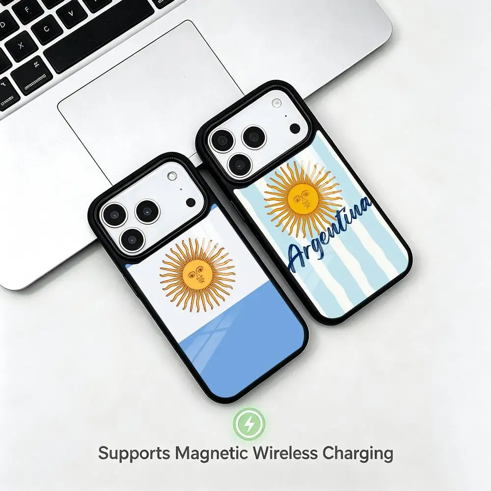 Argentina Flag print  gift Phone Case For iPhone17,16,15,14,13,12,11 Plus,Pro Supports Magnetic Wireless Charging