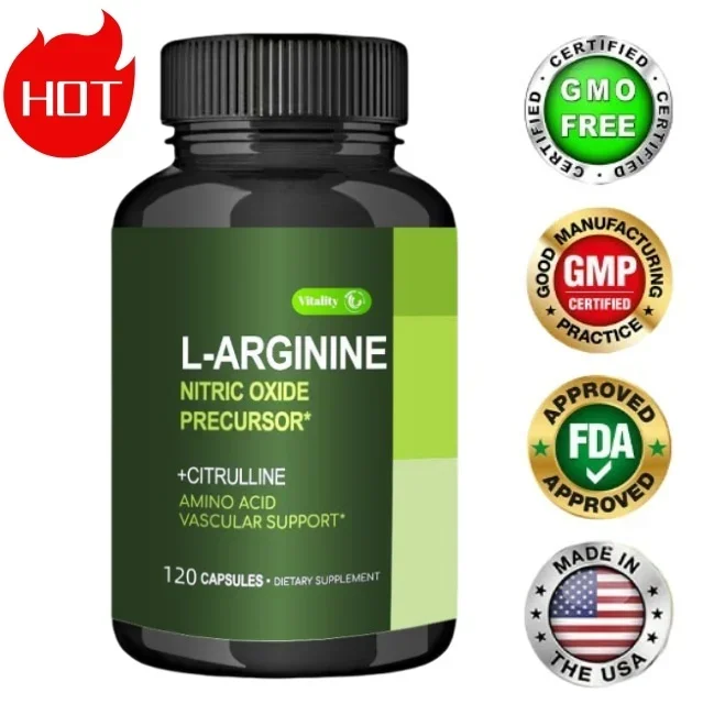 Vitality L-Arginine Boost Endurance | Boost Male Nitric Oxide Precursor Supplement Vegetarian Capsules