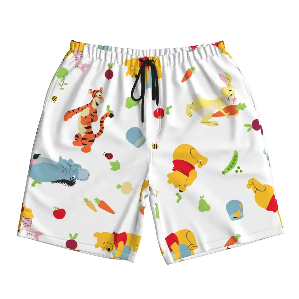 

Летние мужские шорты с рисунком Винни-Пух, мужские плавки, пляжные шорты с принтом, повседневный купальник для плавания