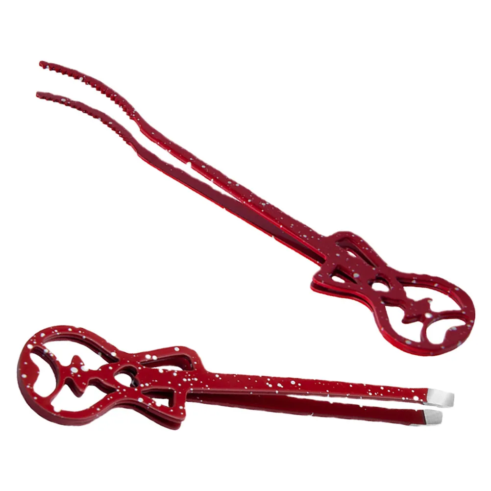 

2Pcs Eyelash Tweezers Stainless Steel Lash Extension Tools False Lash Applicator Precision Slanted Tip Eyebrow Tweezers Facial